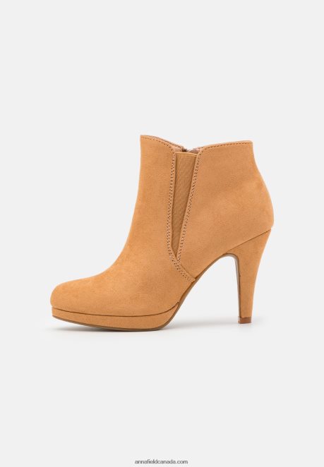 Anna Field Women High Heeled Ankle Boots Beige H42J4Z1947