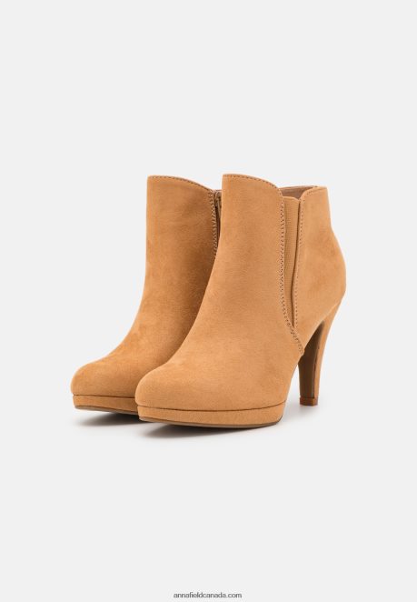 Anna Field Women High Heeled Ankle Boots Beige H42J4Z1947
