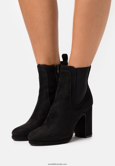 Anna Field Women High Heeled Ankle Boots Black H42J4Z1997