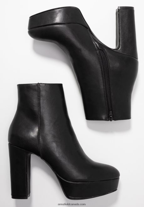 Anna Field Women High Heeled Ankle Boots Black H42J4Z2059
