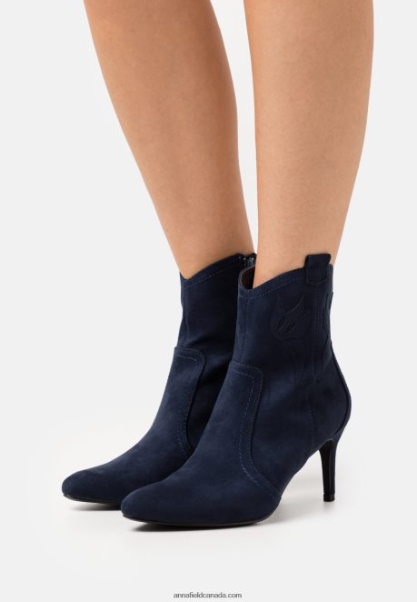 Anna Field Women High Heeled Ankle Boots Dark Blue H42J4Z2047