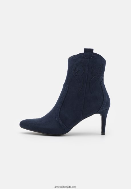 Anna Field Women High Heeled Ankle Boots Dark Blue H42J4Z2047