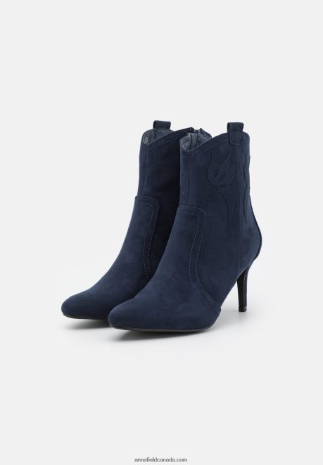 Anna Field Women High Heeled Ankle Boots Dark Blue H42J4Z2047