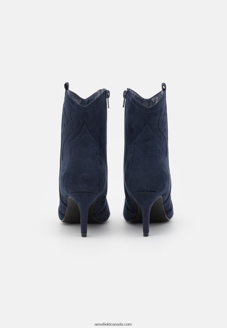 Anna Field Women High Heeled Ankle Boots Dark Blue H42J4Z2047