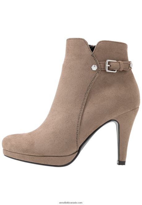 Anna Field Women High Heeled Ankle Boots Taupe H42J4Z1987