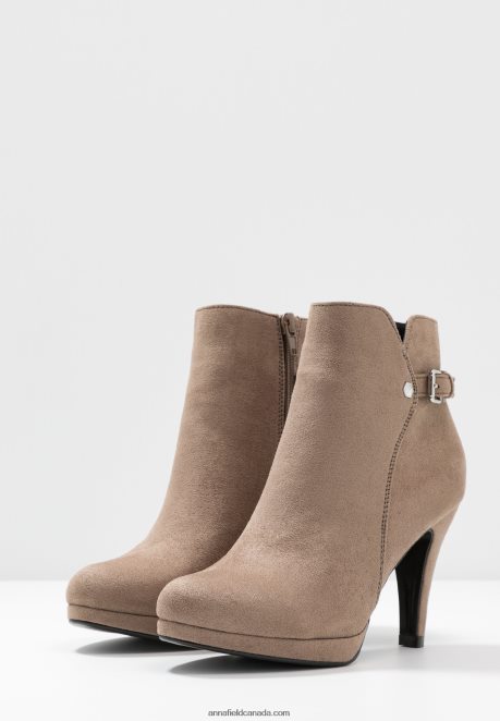 Anna Field Women High Heeled Ankle Boots Taupe H42J4Z1987