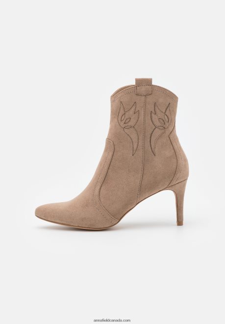 Anna Field Women High Heeled Ankle Boots Taupe H42J4Z2048