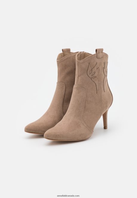 Anna Field Women High Heeled Ankle Boots Taupe H42J4Z2048