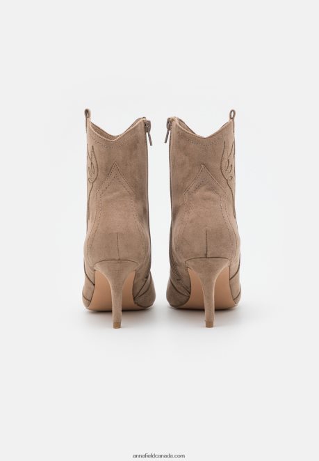 Anna Field Women High Heeled Ankle Boots Taupe H42J4Z2048
