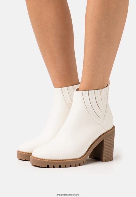 Anna Field Women High Heeled Ankle Boots White H42J4Z1960