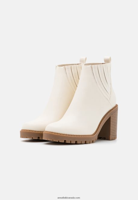 Anna Field Women High Heeled Ankle Boots White H42J4Z1960