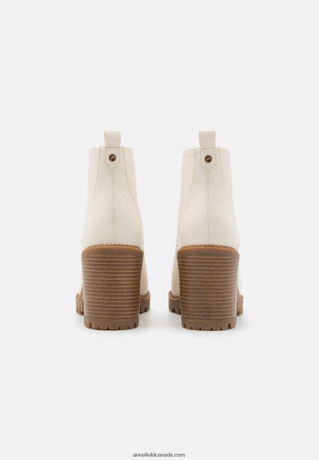 Anna Field Women High Heeled Ankle Boots White H42J4Z1960