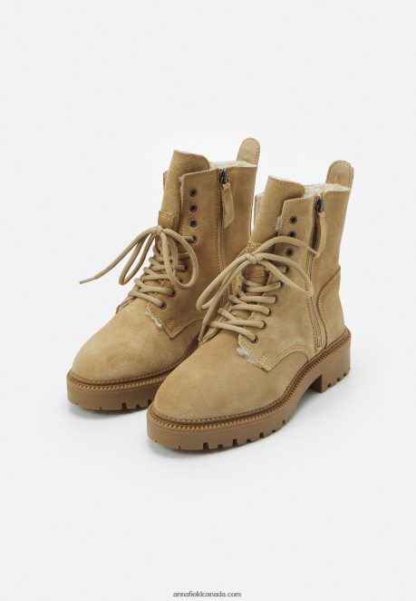 Anna Field Women Lace-Up Ankle Boots Beige H42J4Z2028