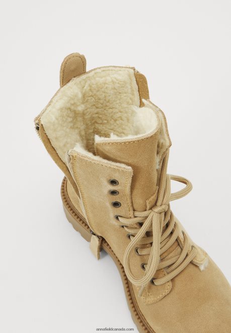 Anna Field Women Lace-Up Ankle Boots Beige H42J4Z2028