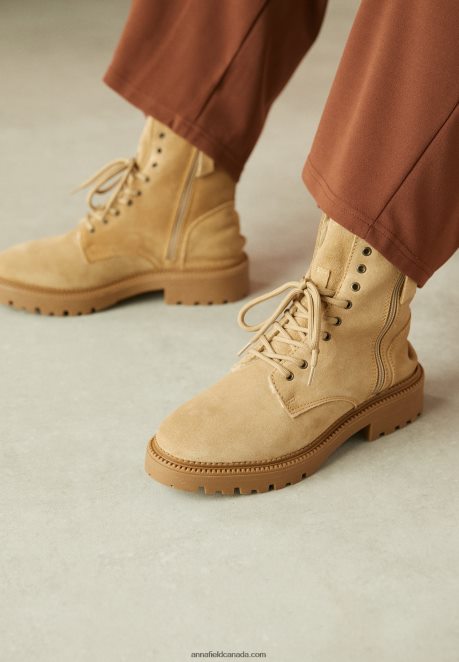 Anna Field Women Lace-Up Ankle Boots Beige H42J4Z2028