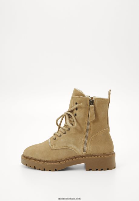 Anna Field Women Lace-Up Ankle Boots Beige H42J4Z2028