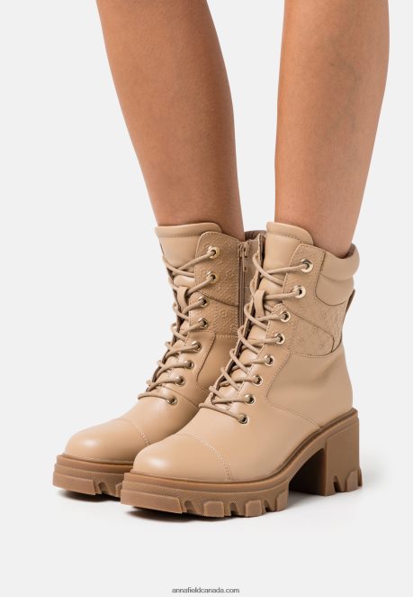 Anna Field Women Lace-Up Ankle Boots Beige H42J4Z2039