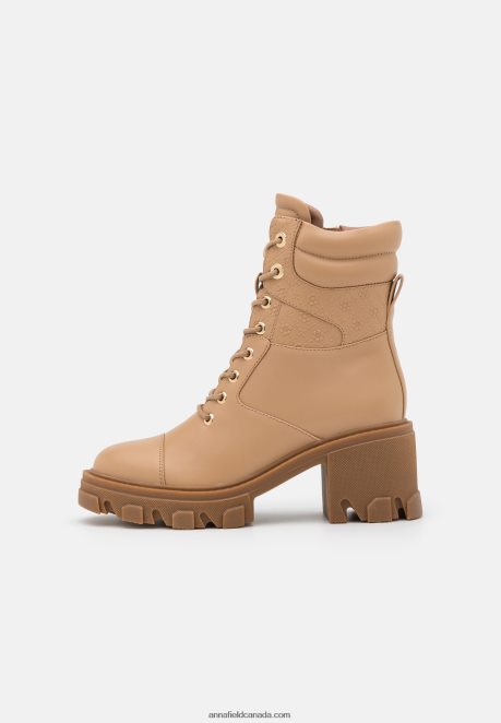 Anna Field Women Lace-Up Ankle Boots Beige H42J4Z2039