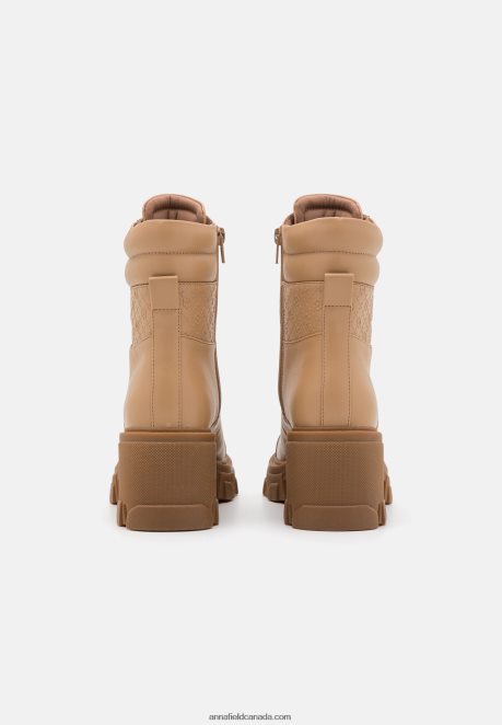 Anna Field Women Lace-Up Ankle Boots Beige H42J4Z2039