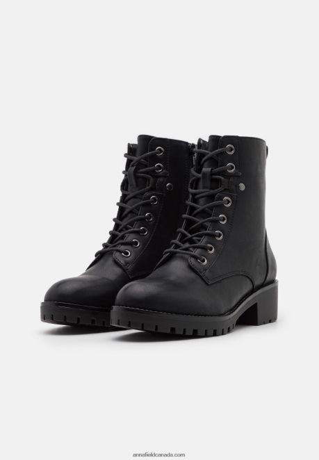 Anna Field Women Lace-Up Ankle Boots Black H42J4Z2013