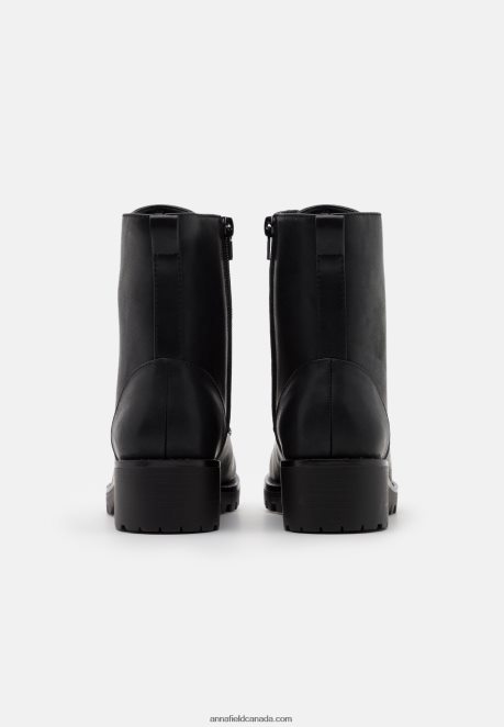 Anna Field Women Lace-Up Ankle Boots Black H42J4Z2013