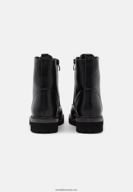 Anna Field Women Lace-Up Ankle Boots Black H42J4Z2019