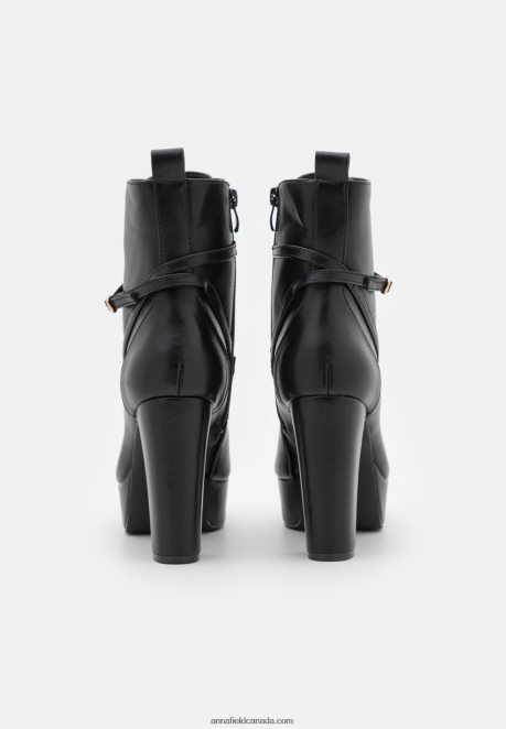 Anna Field Women Lace-Up Ankle Boots Black H42J4Z2020