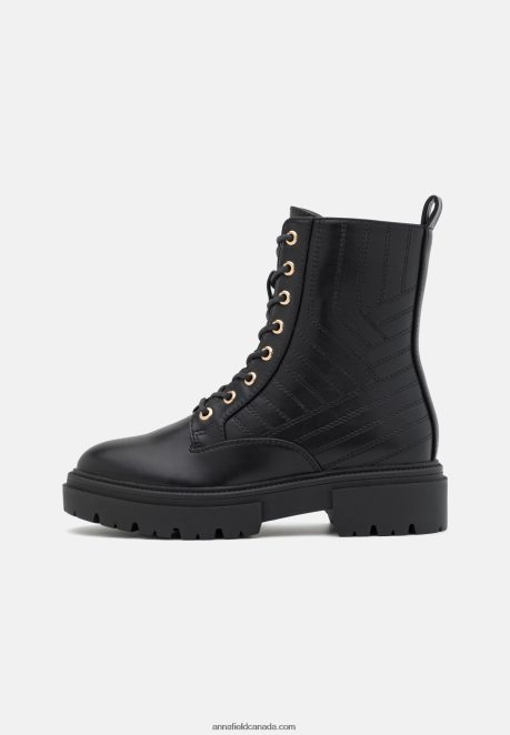 Anna Field Women Lace-Up Ankle Boots Black H42J4Z2027