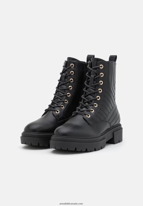 Anna Field Women Lace-Up Ankle Boots Black H42J4Z2027