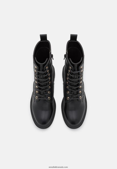 Anna Field Women Lace-Up Ankle Boots Black H42J4Z2027
