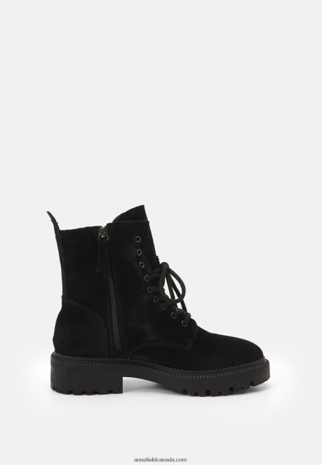 Anna Field Women Lace-Up Ankle Boots Black H42J4Z2038