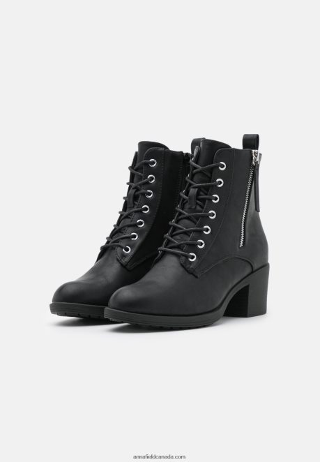 Anna Field Women Lace-Up Ankle Boots Black H42J4Z2040