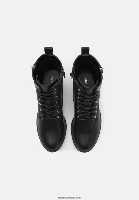 Anna Field Women Lace-Up Ankle Boots Black H42J4Z2040