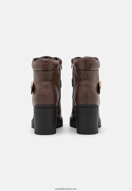 Anna Field Women Lace-Up Ankle Boots Brown H42J4Z1921
