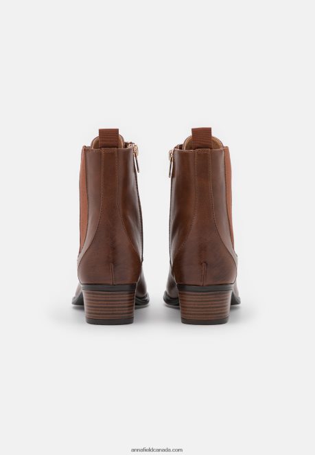 Anna Field Women Lace-Up Ankle Boots Cognac H42J4Z2042