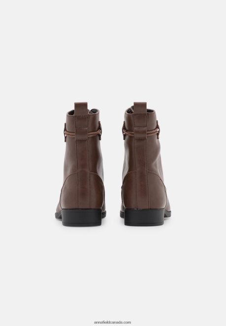 Anna Field Women Lace-Up Ankle Boots Dark Brown H42J4Z2014