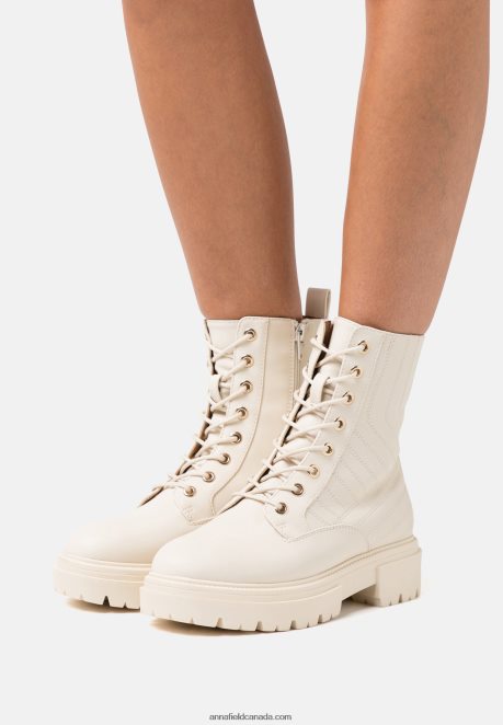 Anna Field Women Lace-Up Ankle Boots Off-White H42J4Z2033