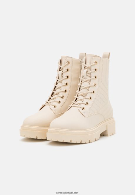 Anna Field Women Lace-Up Ankle Boots Off-White H42J4Z2033