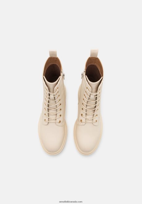 Anna Field Women Lace-Up Ankle Boots Off-White H42J4Z2033