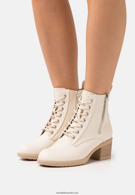 Anna Field Women Lace-Up Ankle Boots Off-White H42J4Z2043