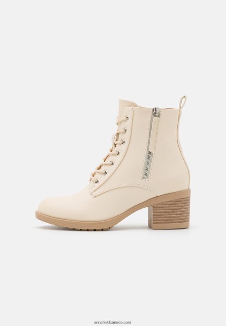 Anna Field Women Lace-Up Ankle Boots Off-White H42J4Z2043