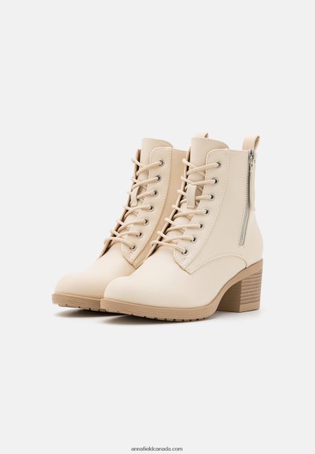 Anna Field Women Lace-Up Ankle Boots Off-White H42J4Z2043