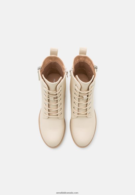Anna Field Women Lace-Up Ankle Boots Off-White H42J4Z2043