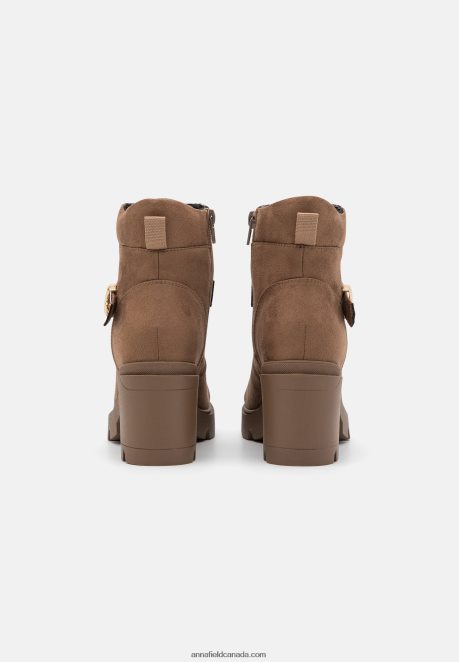 Anna Field Women Lace-Up Ankle Boots Taupe H42J4Z1907