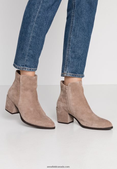 Anna Field Women Leather Ankle Boots Beige H42J4Z1931