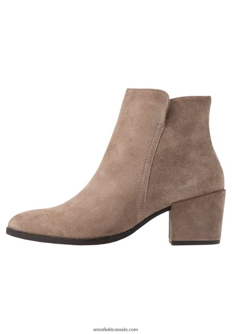 Anna Field Women Leather Ankle Boots Beige H42J4Z1931