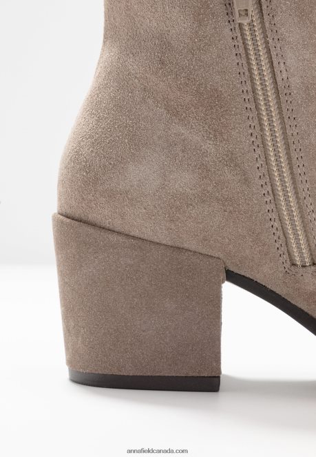 Anna Field Women Leather Ankle Boots Beige H42J4Z1931