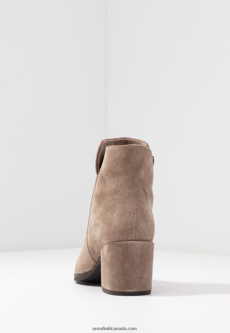 Anna Field Women Leather Ankle Boots Beige H42J4Z1931