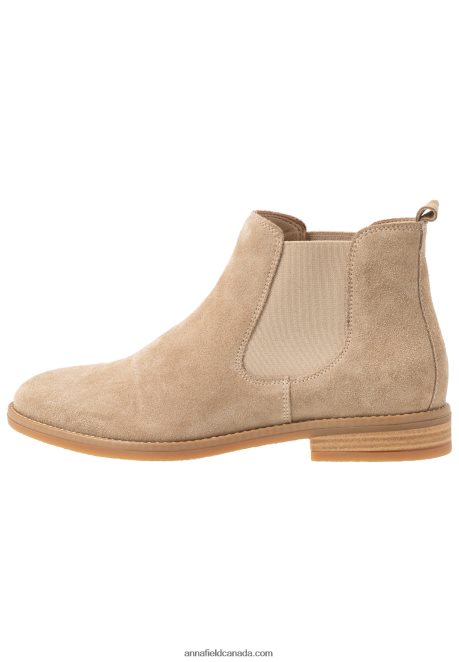 Anna Field Women Leather Ankle Boots Beige H42J4Z2005