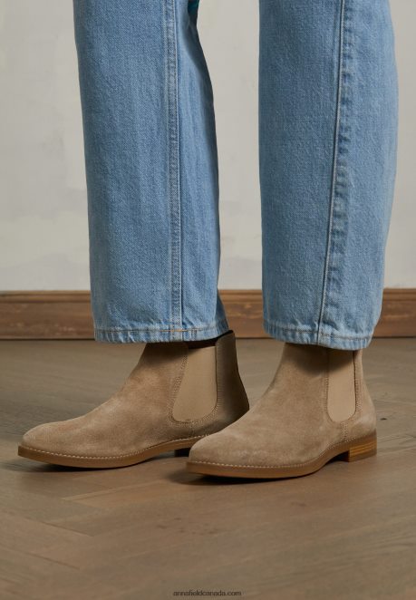 Anna Field Women Leather Ankle Boots Beige H42J4Z2005